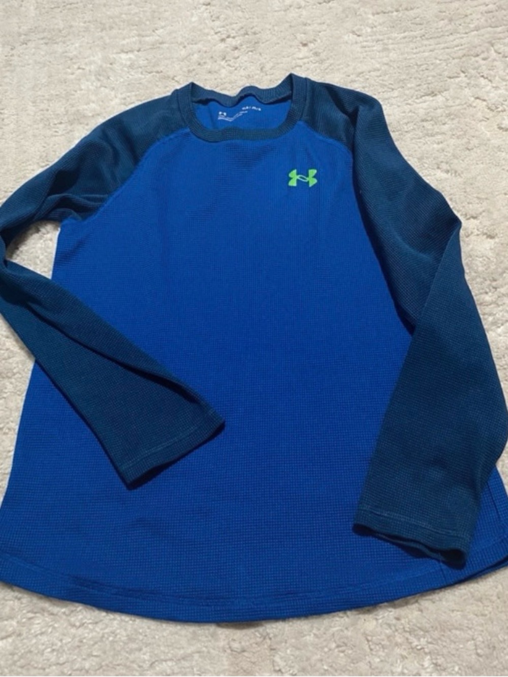 Under Armour Royal Blue & Navy Long Sleeve Performance Top Youth Large YLG